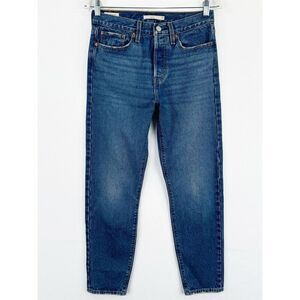 Levis Jeans Womens 27 Blue Wedgie Icon Fit Ankle Tapered Button Fly Dark Denim